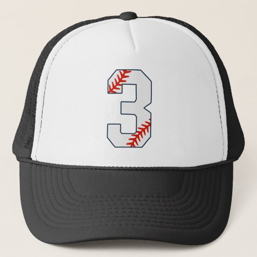 Honkbalshirt nummer 3 trucker pet (Voorkant)