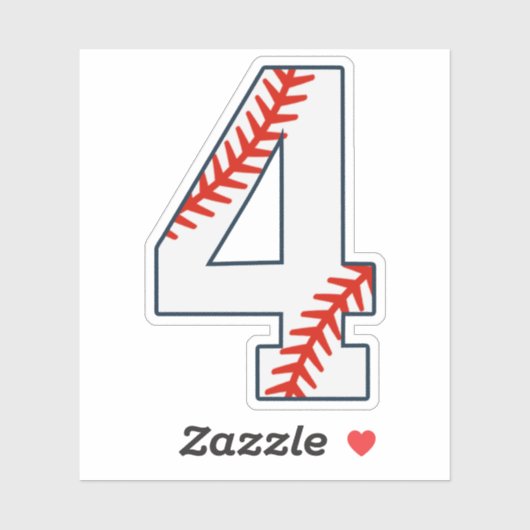 Honkbalshirt nummer 4 sticker (Vel)