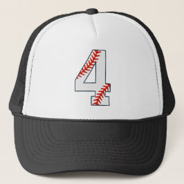 Honkbalshirt nummer 4 trucker pet