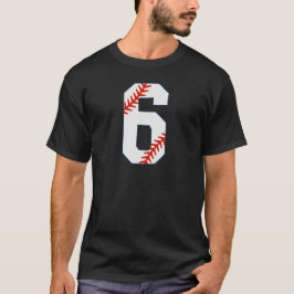 Honkbalshirt nummer 6 t-shirt