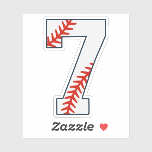 Honkbalshirt nummer 7 sticker (Vel)