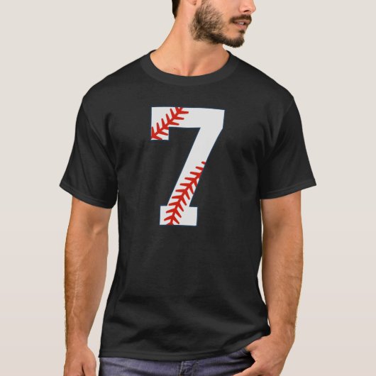 Honkbalshirt nummer 7 t-shirt (Voorkant)