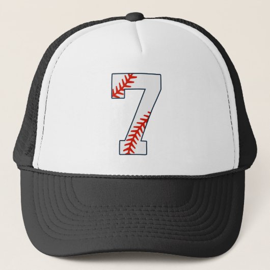 Honkbalshirt nummer 7 trucker pet (Voorkant)