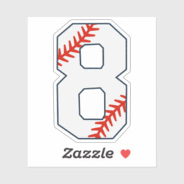Honkbalshirt nummer 8 sticker
