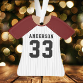 Honkbalshirt sportteam tenue donkerrood ornament