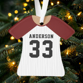 Honkbalshirt sportteam tenue donkerrood ornament