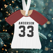Honkbalshirt sportteam tenue donkerrood ornament