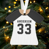 Honkbalshirt Sportteamuniform Zwart Ornament