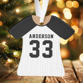 Honkbalshirt Sportteamuniform Zwart Ornament