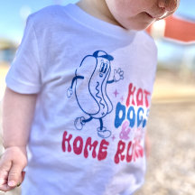 Honkbalshirt voor kinderen Hot Dogs & Home Runs T-