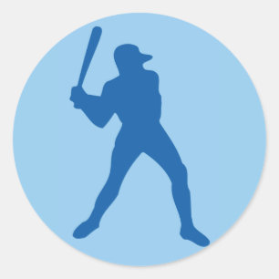 honkbalsilhouet ronde sticker