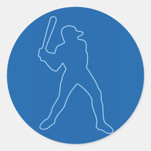 honkbalsilhouet ronde sticker (Voorkant)