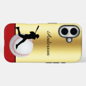 Honkbalsjabloon met naam Elegante Kleuren Case-Mate iPhone Case (Achterkant (horizontaal))
