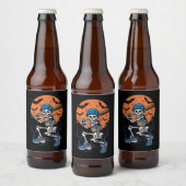 Honkbalskelet Halloween Honkbal Halloween Bier Etiket (Flessen)