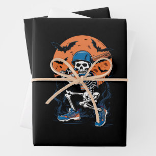Honkbalskelet Halloween Honkbal Halloween Inpakpapier Vel