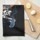 Honkbalskelet Halloween Honkbal Halloween Theedoek (Quarter Fold)