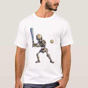 Honkbalskelet Halloween T-shirt