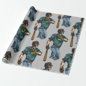 Honkbalslagman Cadeaupapier (Uitgerold)