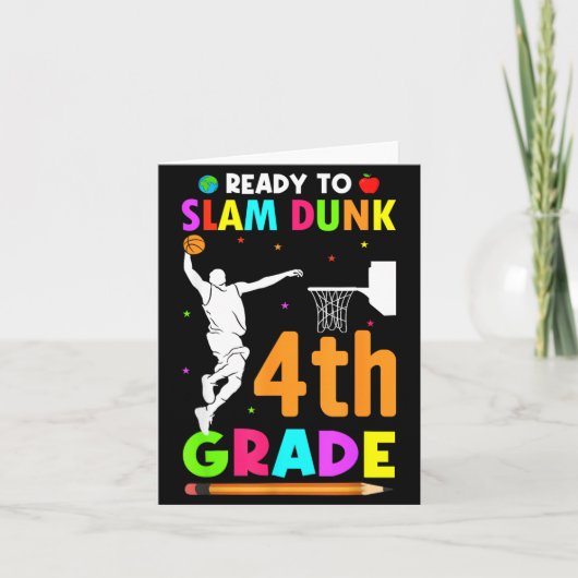 Honkbalslam Dunk Laatste Schooldag Vierde Klas Kaart (Voorkant)