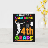 Honkbalslam Dunk Laatste Schooldag Vierde Klas Kaart (Gele Bloem)