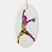 Honkbalsoftbal Pitcher Keramisch Ornament (Rechts)