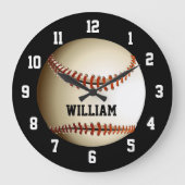 Honkbalspecifieke naam op maat grote klok (Voorkant)