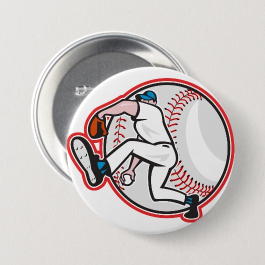 Honkbalspeelster Button (Voorkant /achterkant)