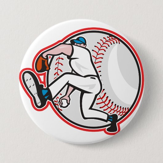Honkbalspeelster Button (Voorkant)