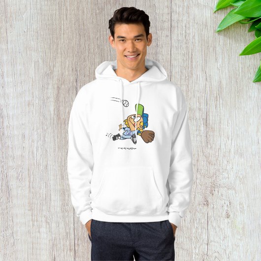 Honkbalspeelster die bal vangt midden in duikvluch hoodie