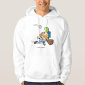 Honkbalspeelster die bal vangt midden in duikvluch hoodie (Voorkant)