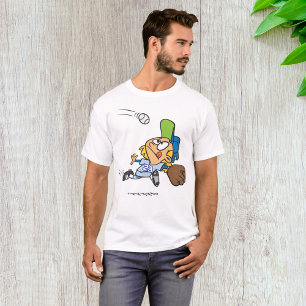 Honkbalspeelster die bal vangt midden in duikvluch t-shirt