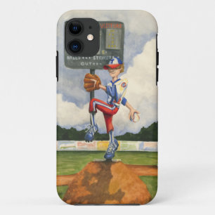 Honkbalspeelster op de heuvel van Jay Throckmorton iPhone 11 Hoesje