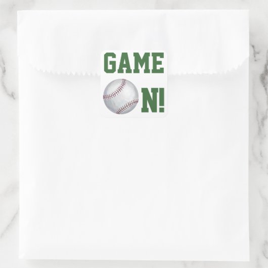honkbalspel aan vierkante sticker (Tas)
