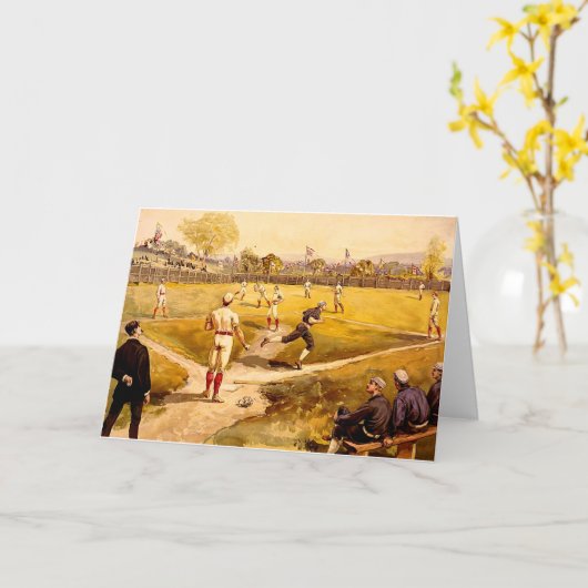  honkbalspel kaart (Gele Bloem)