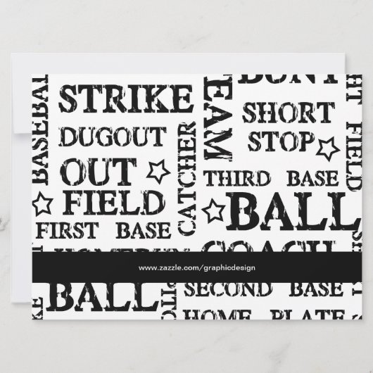 honkbalspel kaart (Achterkant)