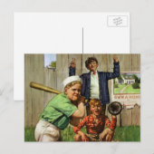 honkbalspel, Kinderen Jongens Sportspeler Briefkaart (Voorkant / Achterkant)