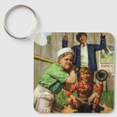  honkbalspel, Kinderen Jongens Sportspeler Sleutelhanger (Voorkant)