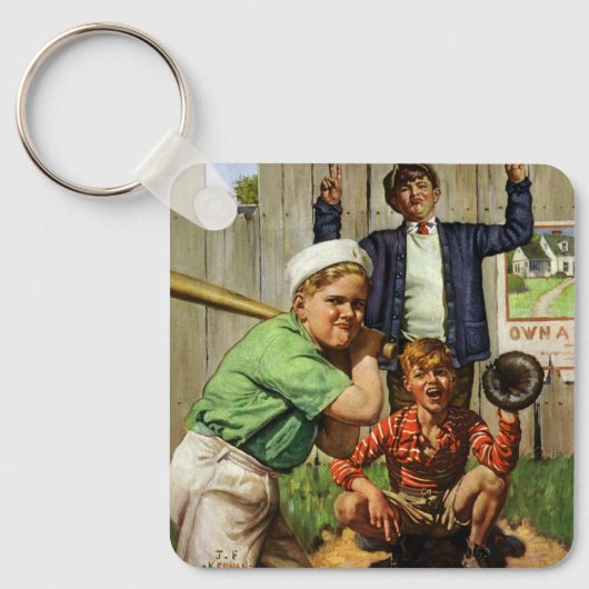  honkbalspel, Kinderen Jongens Sportspeler Sleutelhanger (Voorkant)