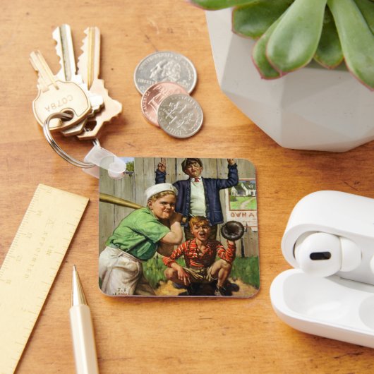  honkbalspel, Kinderen Jongens Sportspeler Sleutelhanger (Bureau)