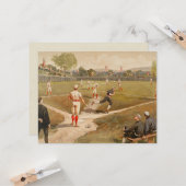 honkbalspel van 1800 kaart (Voorkant / Achterkant in situ)