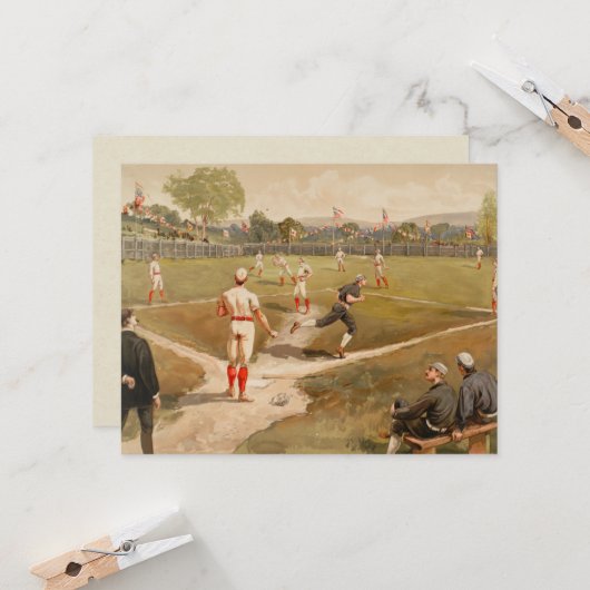  honkbalspel van 1800 kaart (Voorkant / Achterkant in situ)
