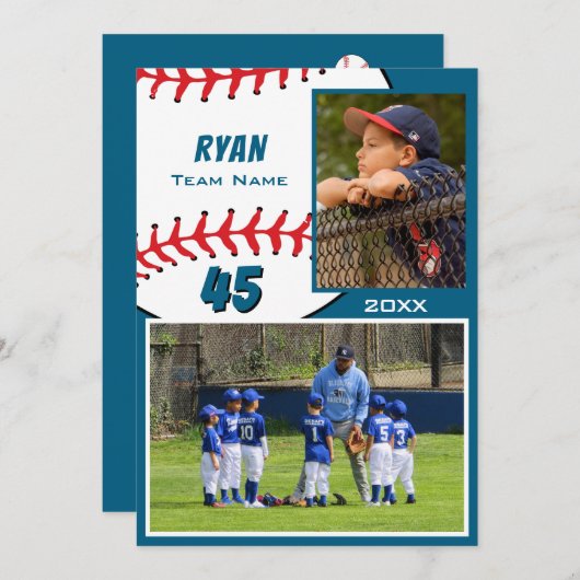 Honkbalspeler 2 Foto Geheugen Mate (Voorkant / Achterkant)