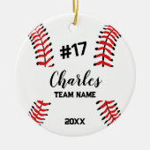 honkbalspeler | Aangepast naamnummer & team Keramisch Ornament (Voorkant)