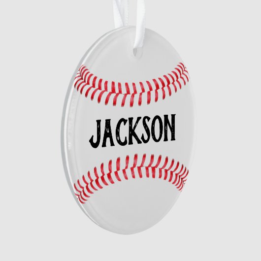 Honkbalspeler Aangepaste naam Gepersonaliseerde Ke Ornament (voorkant)