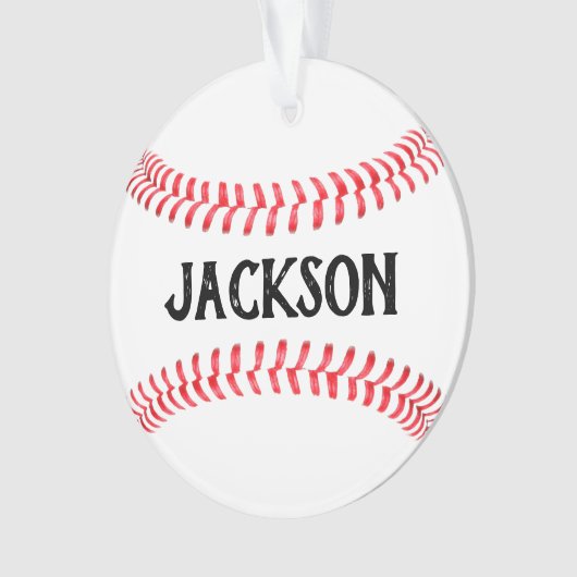 Honkbalspeler Aangepaste naam Gepersonaliseerde Ke Ornament (voorkant)