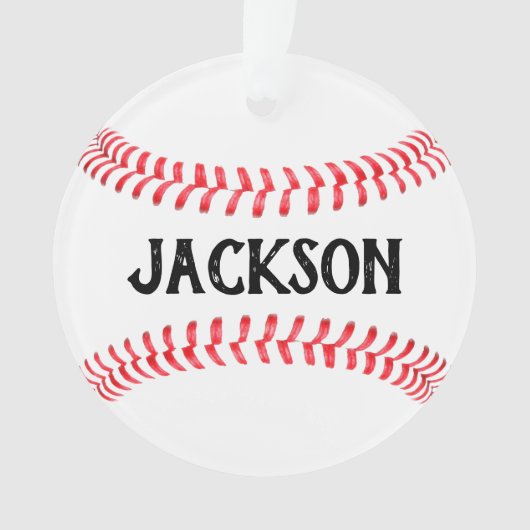 Honkbalspeler Aangepaste naam Gepersonaliseerde Ke Ornament (voorkant)