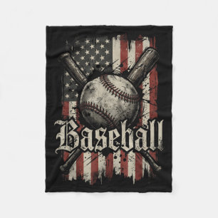 Honkbalspeler Amerikaanse vlag USA Patriottische m Fleece Deken