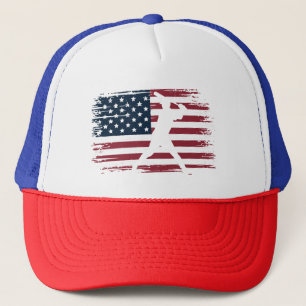 Honkbalspeler Amerikaanse vlag VS Camo Patriottisc Trucker Pet