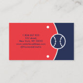 Honkbalspeler Baseball Coach Instructeur Visitekaartje (Achterkant)
