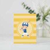 Honkbalspeler - Blonde Jongen Briefkaart (Staand voorkant)